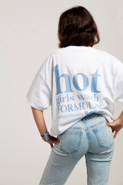 "Hot girls watch Formula 1" T-shirt Blue Exclusive Edition Tee