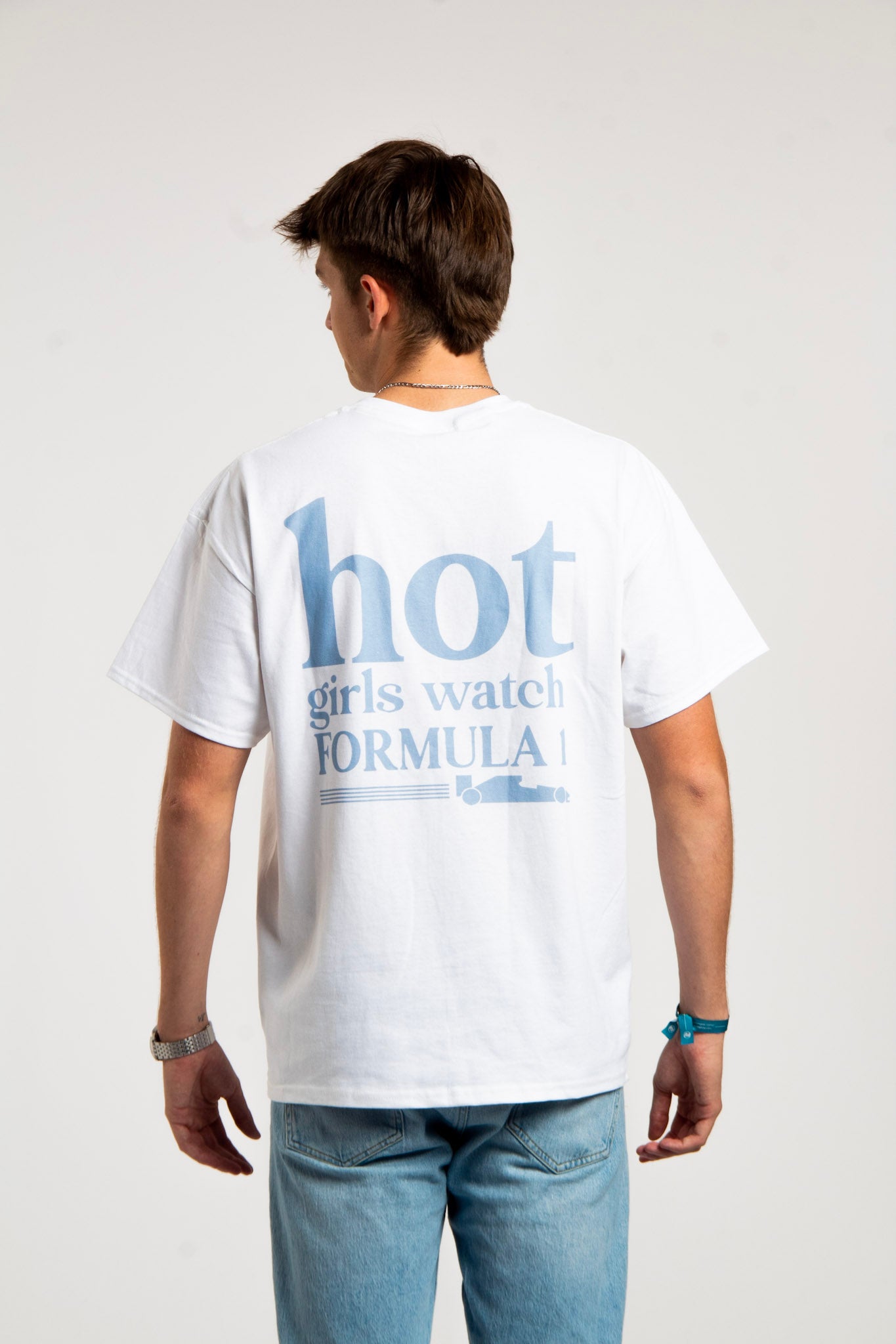 T-shirt "Hot girls watch Formula 1" Blue Edition Exclusive Tee
