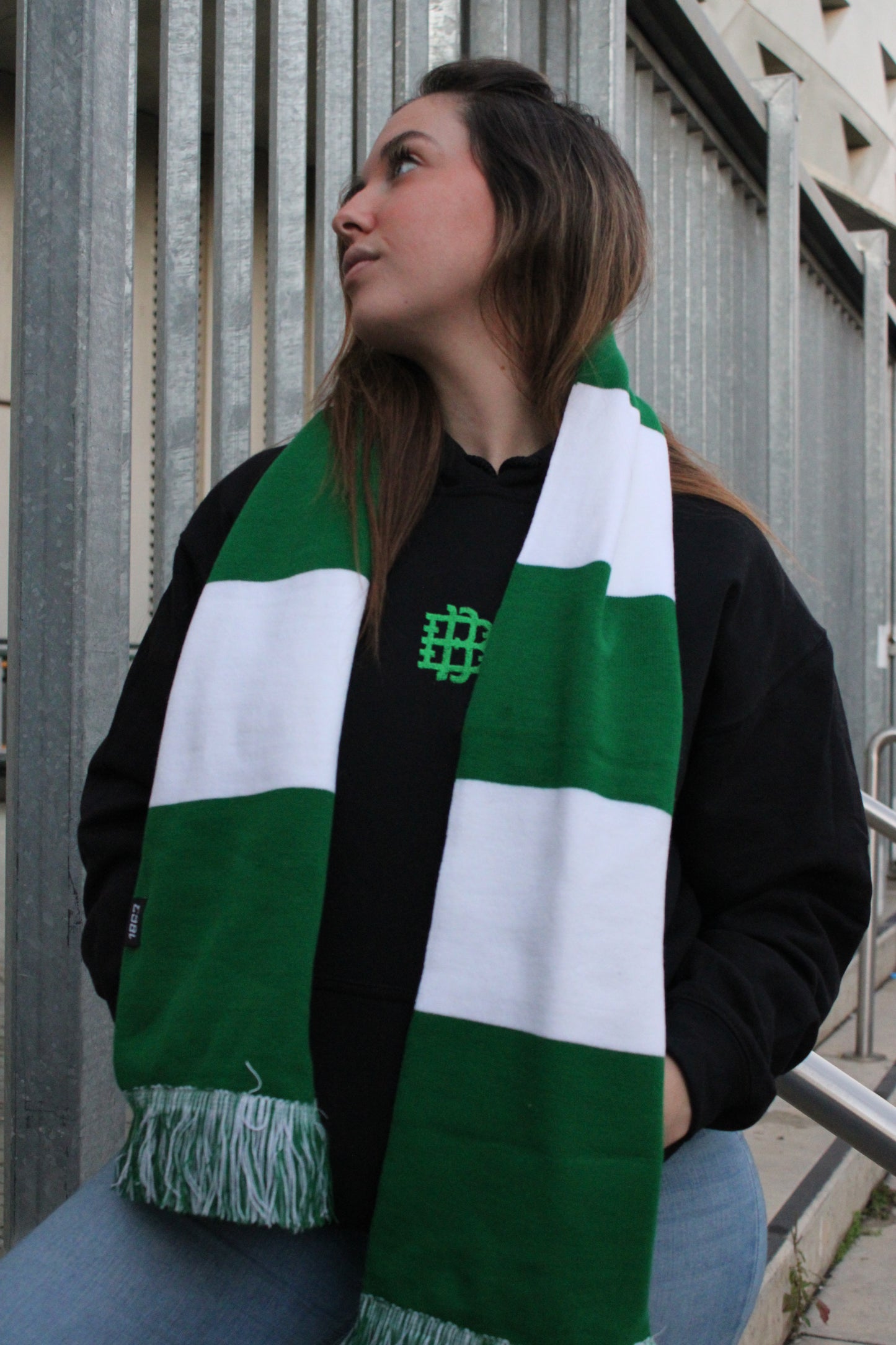 Green and White Scarf 
