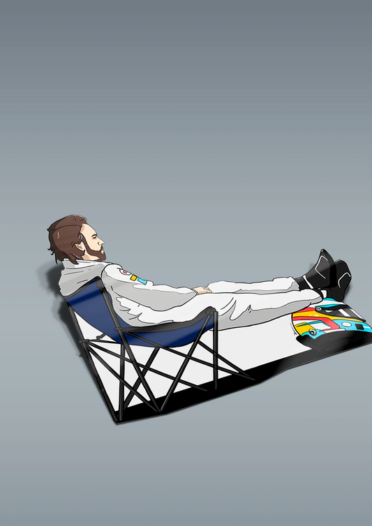 Pegatina Fernando Alonso - "Sentado en una tumbona"